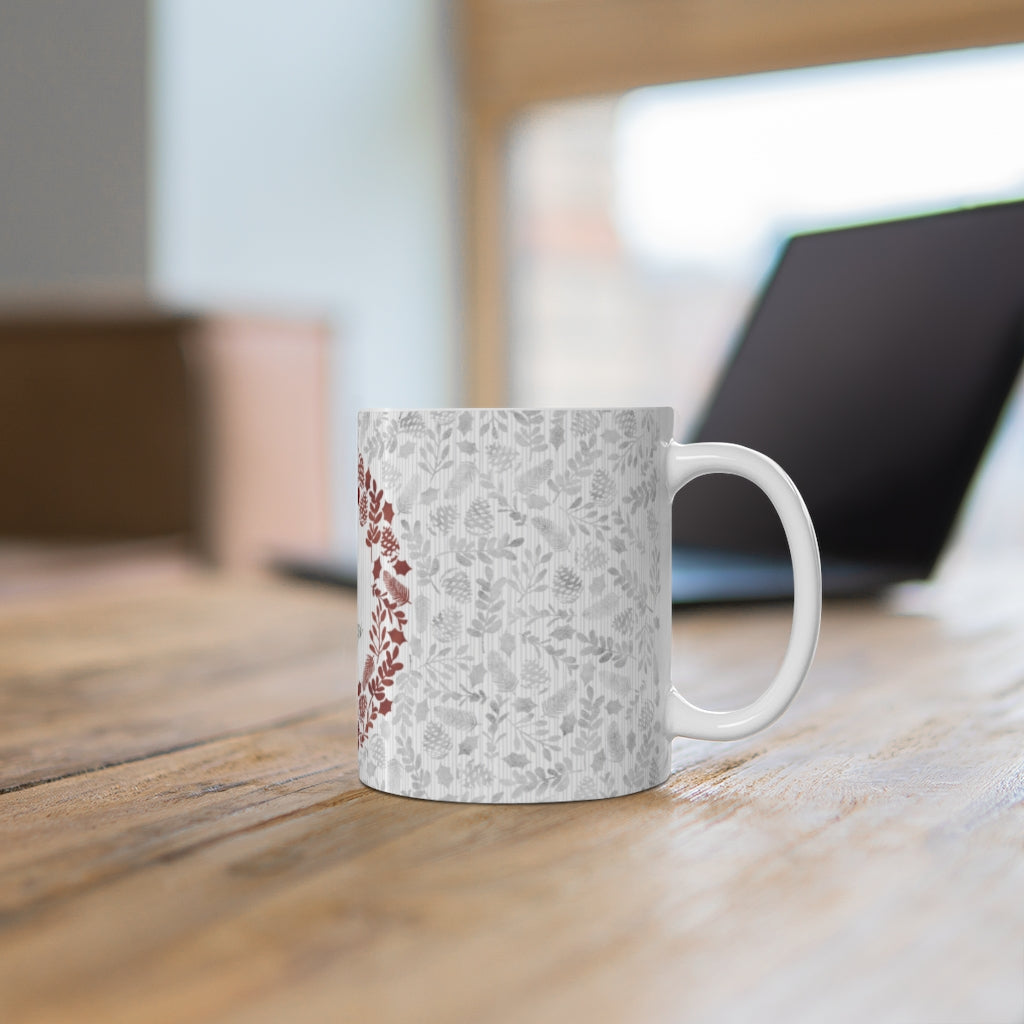 Holiday Wreath Mug in Gray