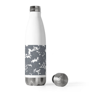 Modern Floral Overlay 20oz Insulated Bottle in Charcoal