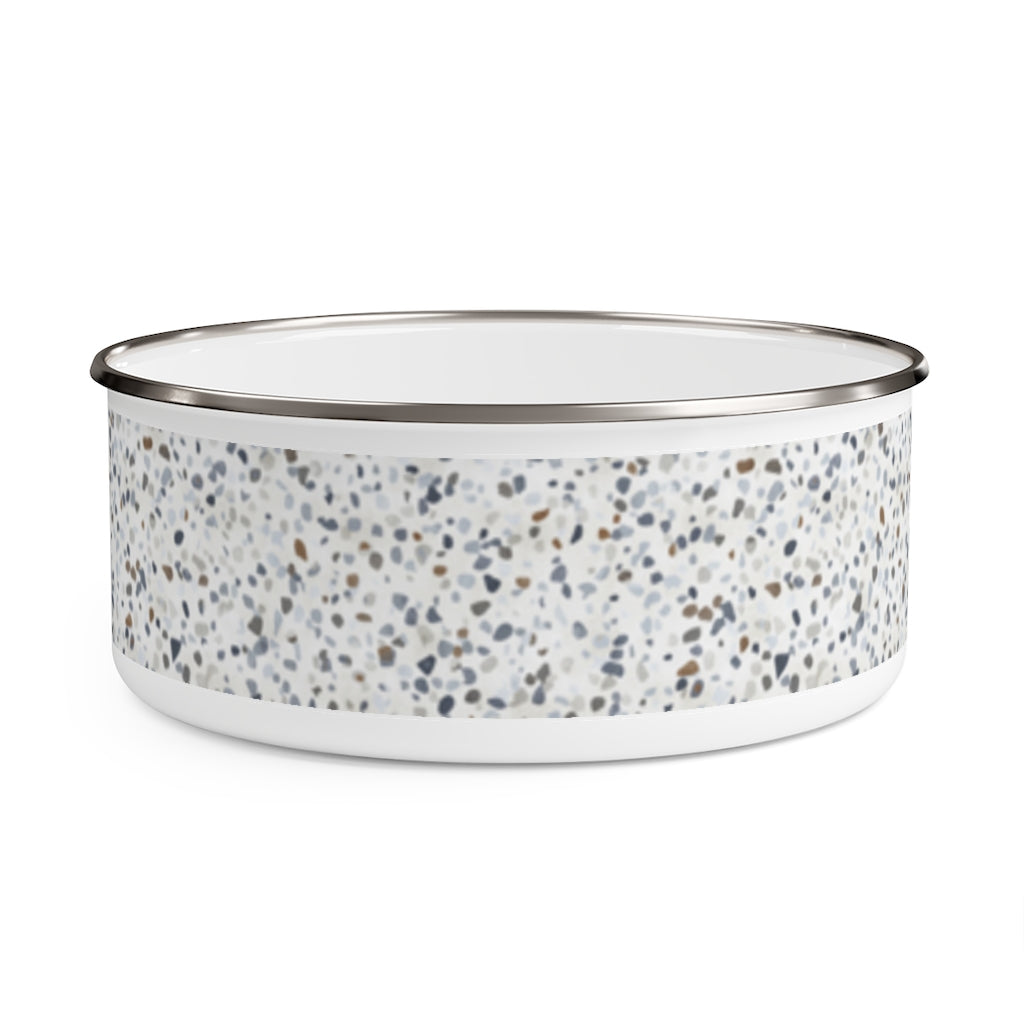 Granite Terrazzo Enamel Bowl in Blue
