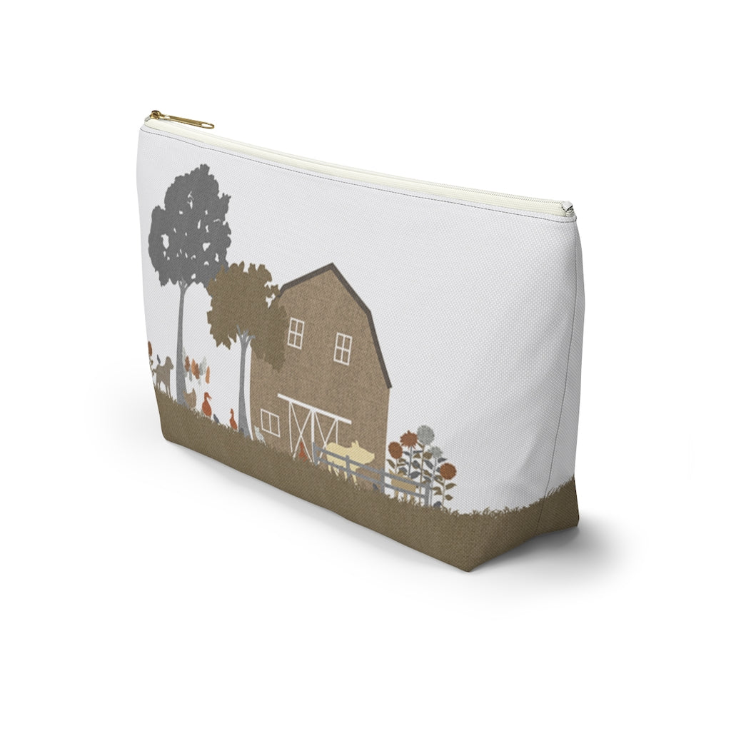 Barnyard Fun Accessory Pouch w T-bottom in Brown