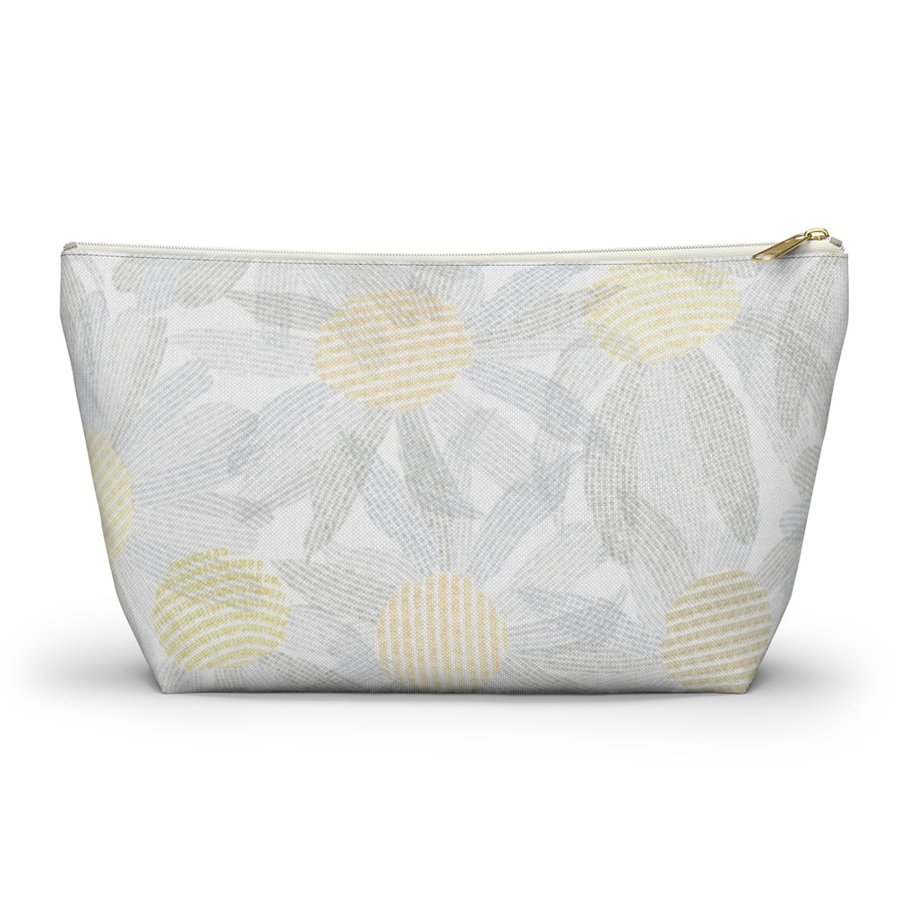 Daisy Chain Code Accessory Pouch w T-bottom in Gray