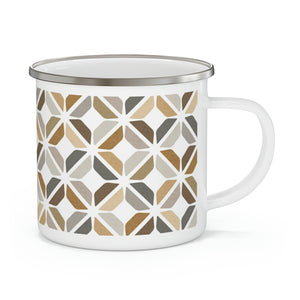 Color Diamond Enamel Mug in Brown