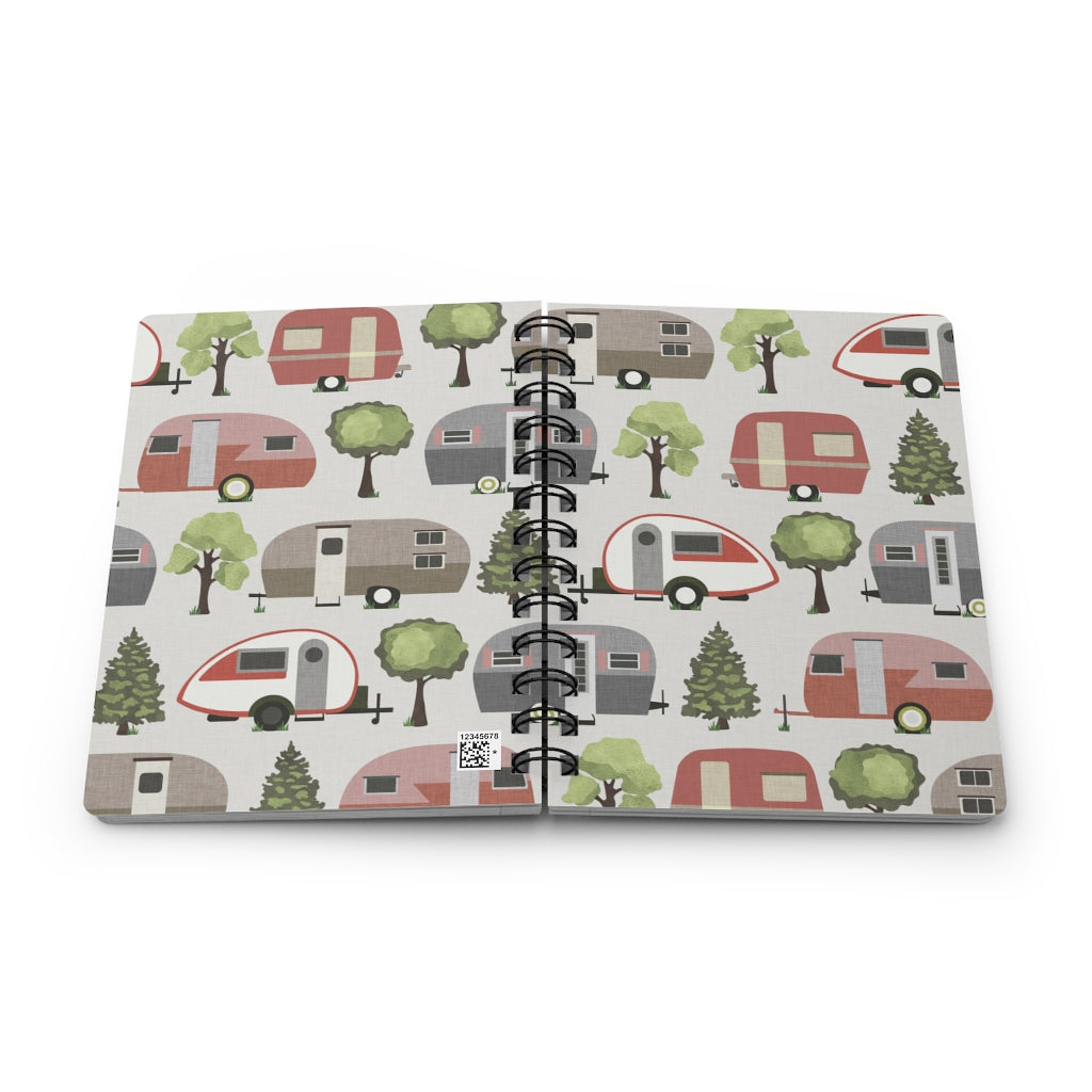 Teardrop Campers Spiral Bound Journal in Pink