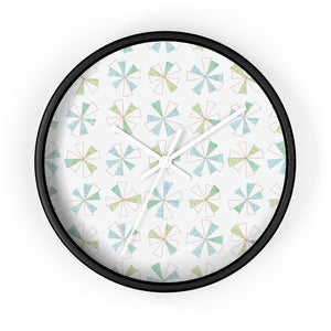 Mini Pinwheels Wall Clock in Aqua