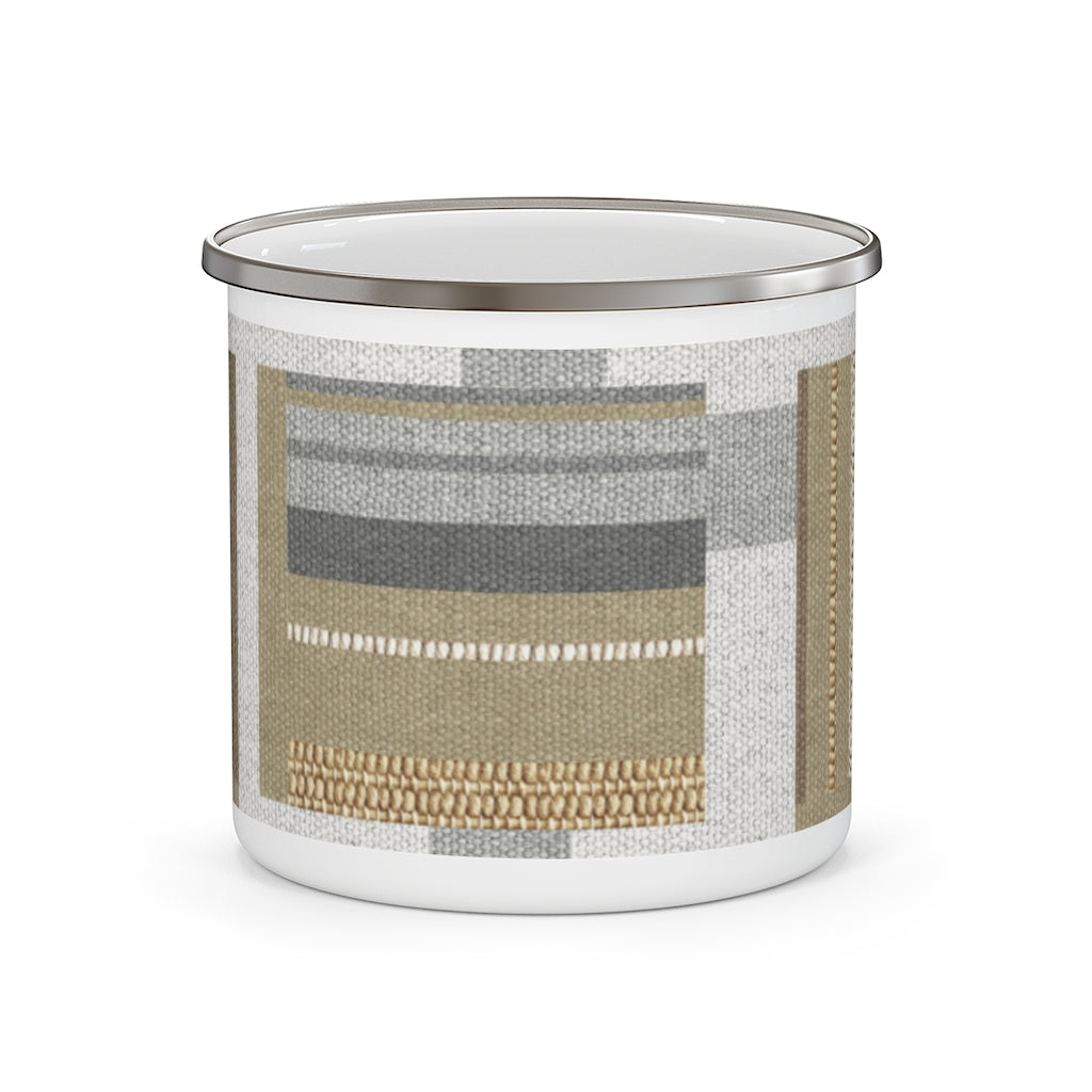 Bird Code Enamel Mug in Gold