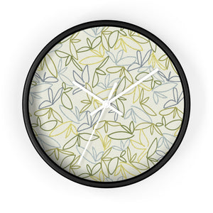 Sketch Leaf Wall Clock in Green