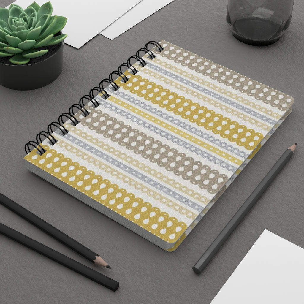 Ribbon Candy Spiral Bound Journal in Yellow