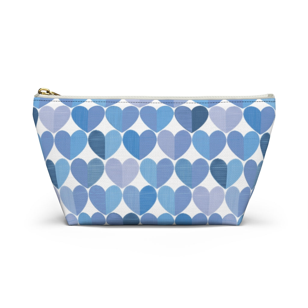 Love Accessory Pouch w T-bottom in Blue