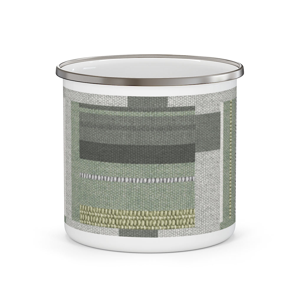 Bird Code Enamel Mug in Green