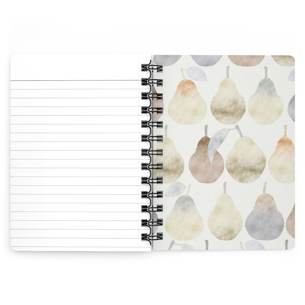 Watercolor Pears Spiral Bound Journal in Gray