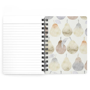 Watercolor Pears Spiral Bound Journal in Gray