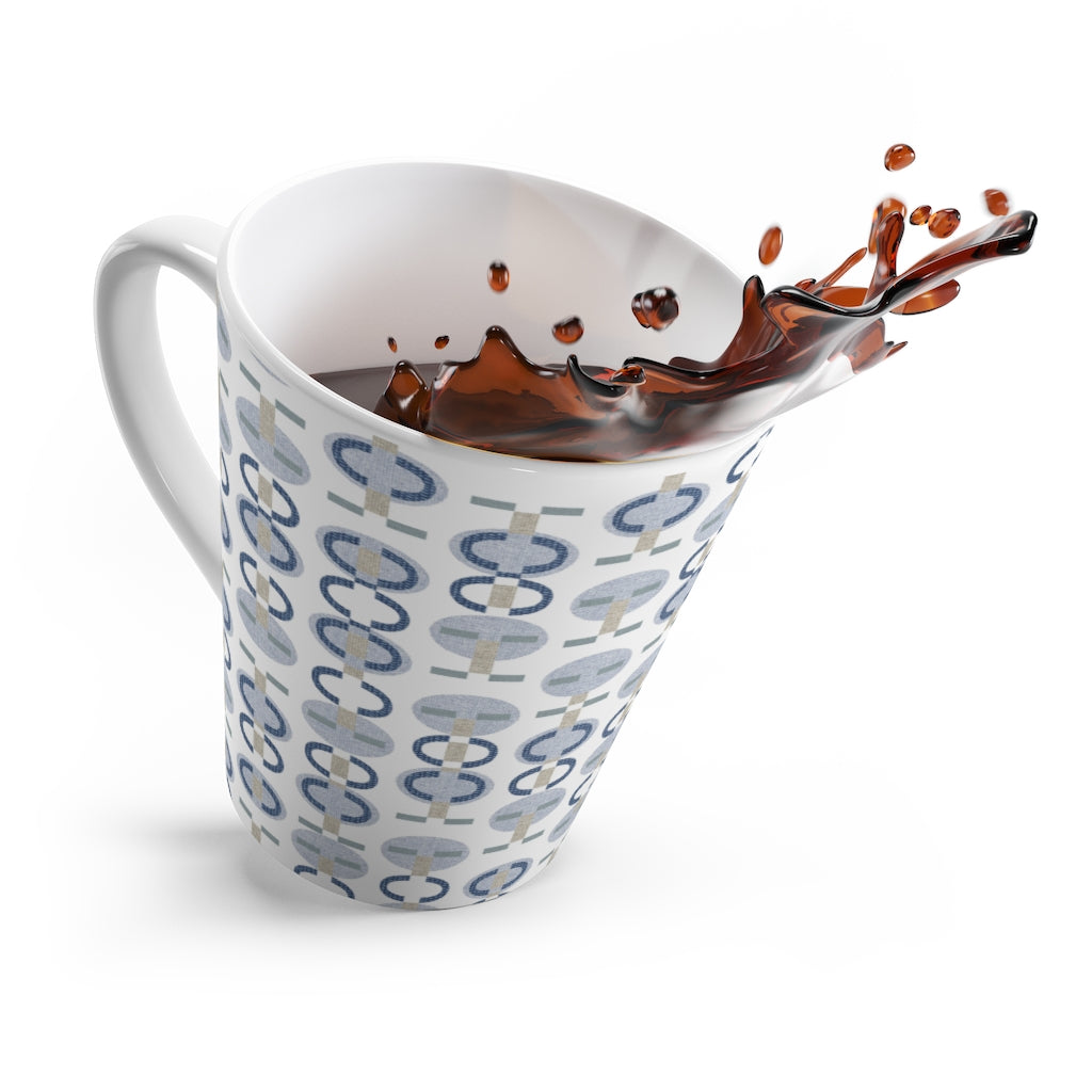 Telegraph Code Latte Mug in Blue