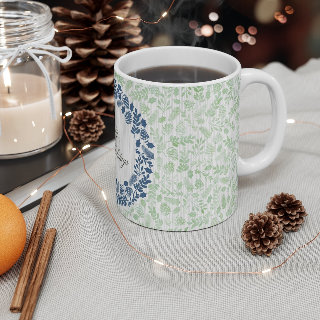 Holiday Wreath Mug in Green