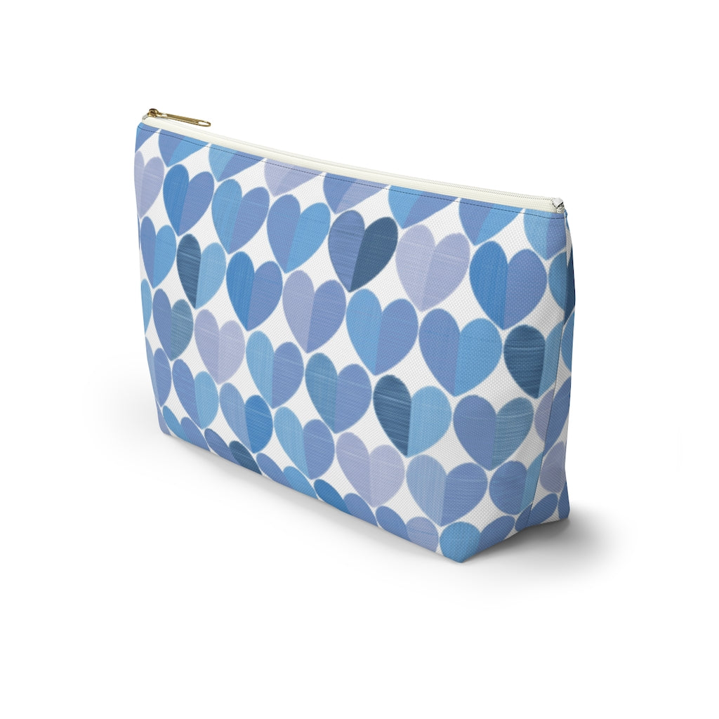 Love Accessory Pouch w T-bottom in Blue