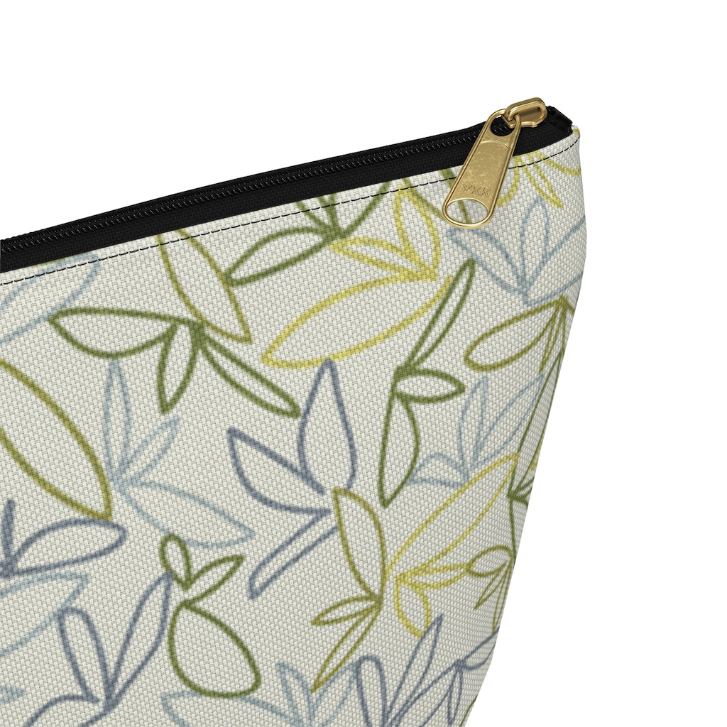 Sketch Leaf Accessory Pouch w T-bottom in Green