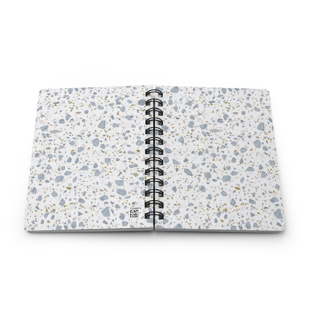 Glass Terrazzo Spiral Bound Journal in Blue