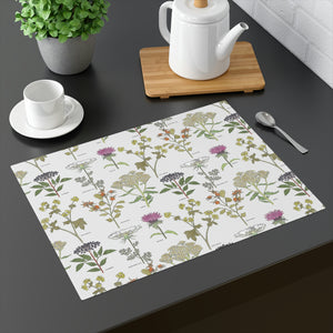 Healing Herbs Placemat in White