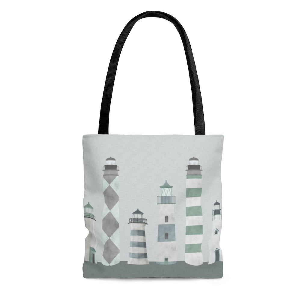 Lighthouses Tote Bag in Aqua