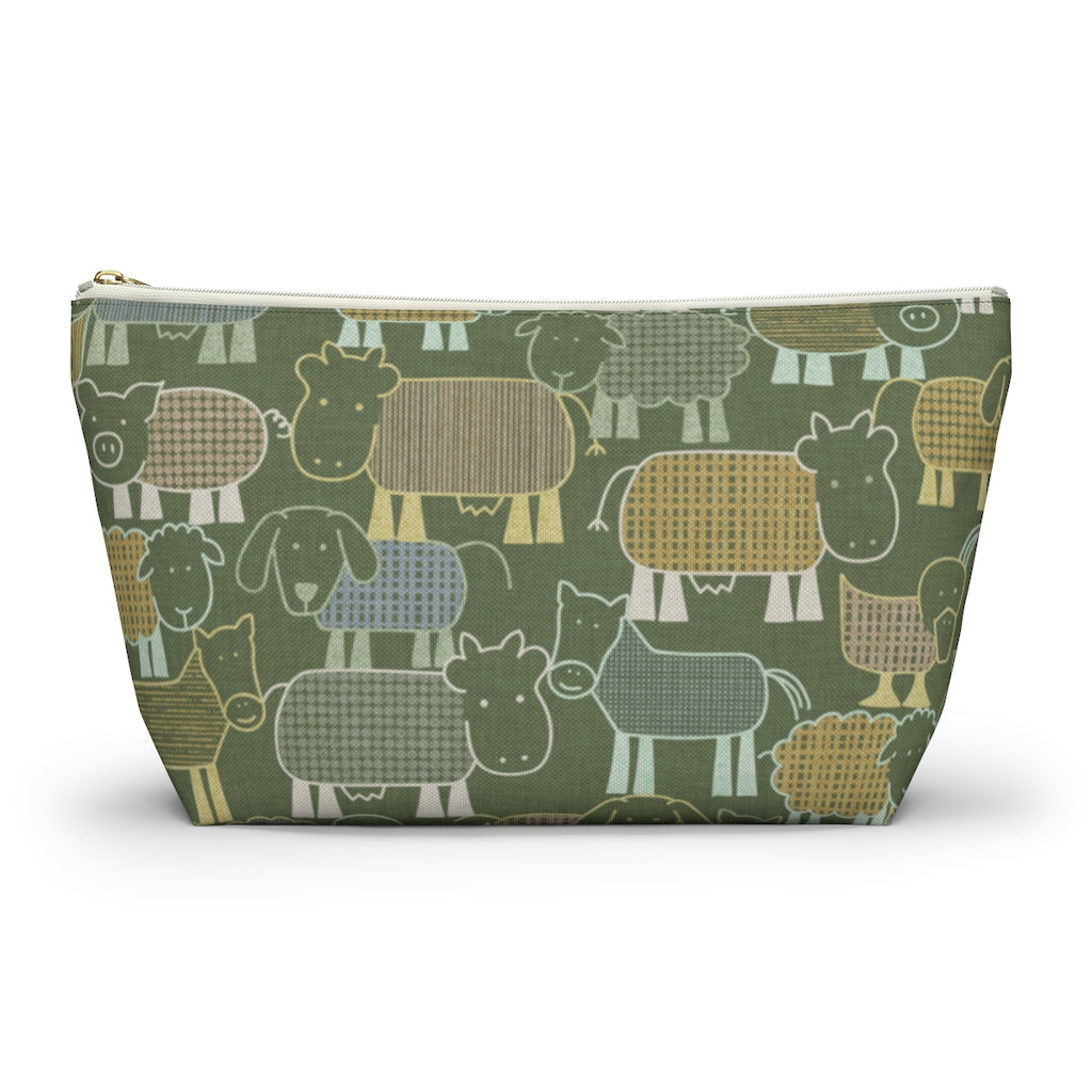 Animal Farm Accessory Pouch w T-bottom in Green