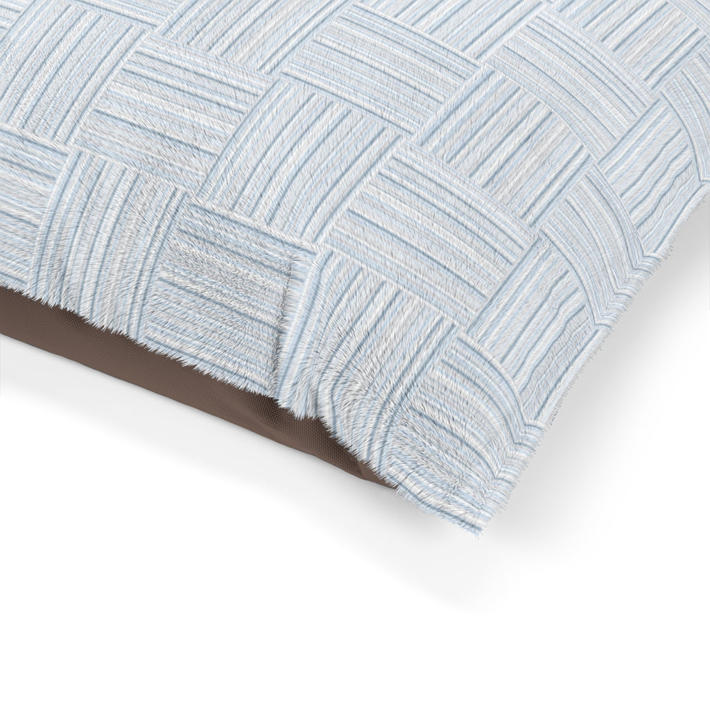 Texture Plaid Pet Bed in Light Blue
