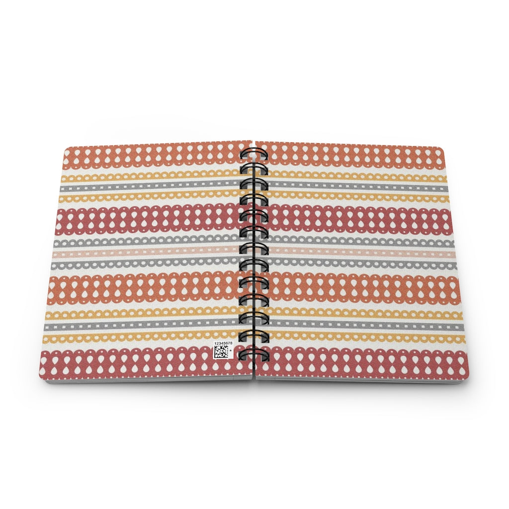 Ribbon Candy Spiral Bound Journal in Pink