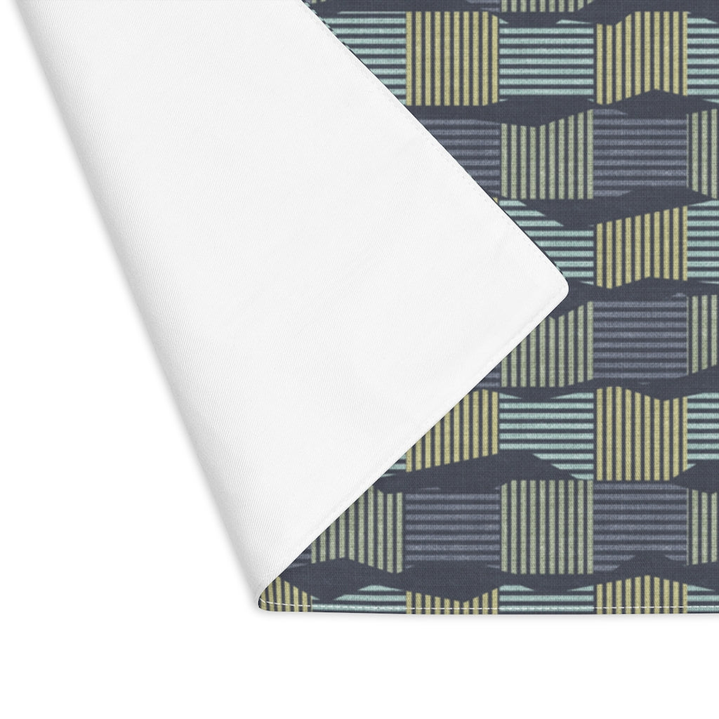 Check Stripe Placemat in Navy