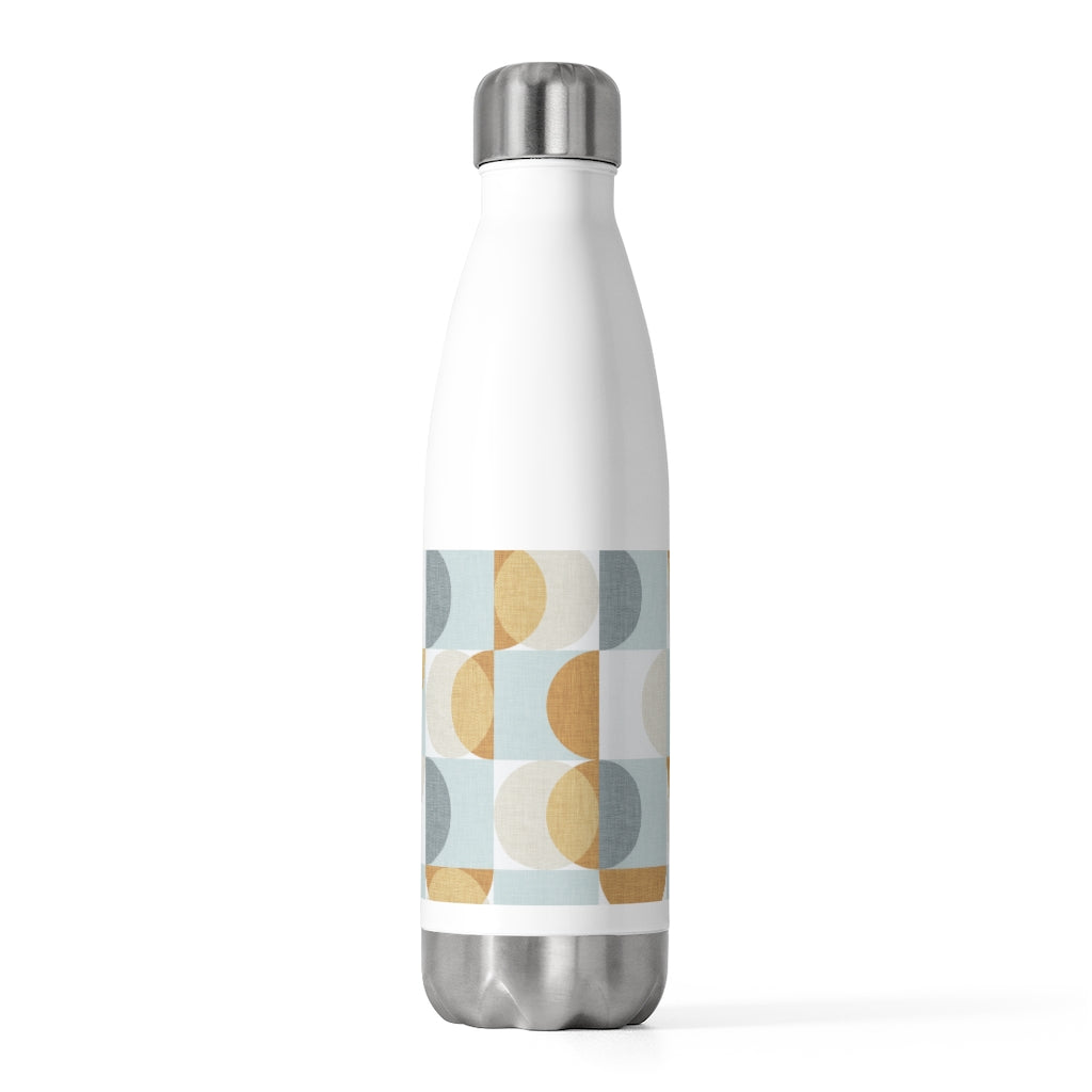 Semi Circle in Squares 20oz Insulated Bottle in Aqua