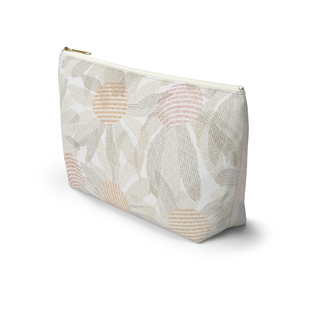 Daisy Chain Code Accessory Pouch w T-bottom in Brown