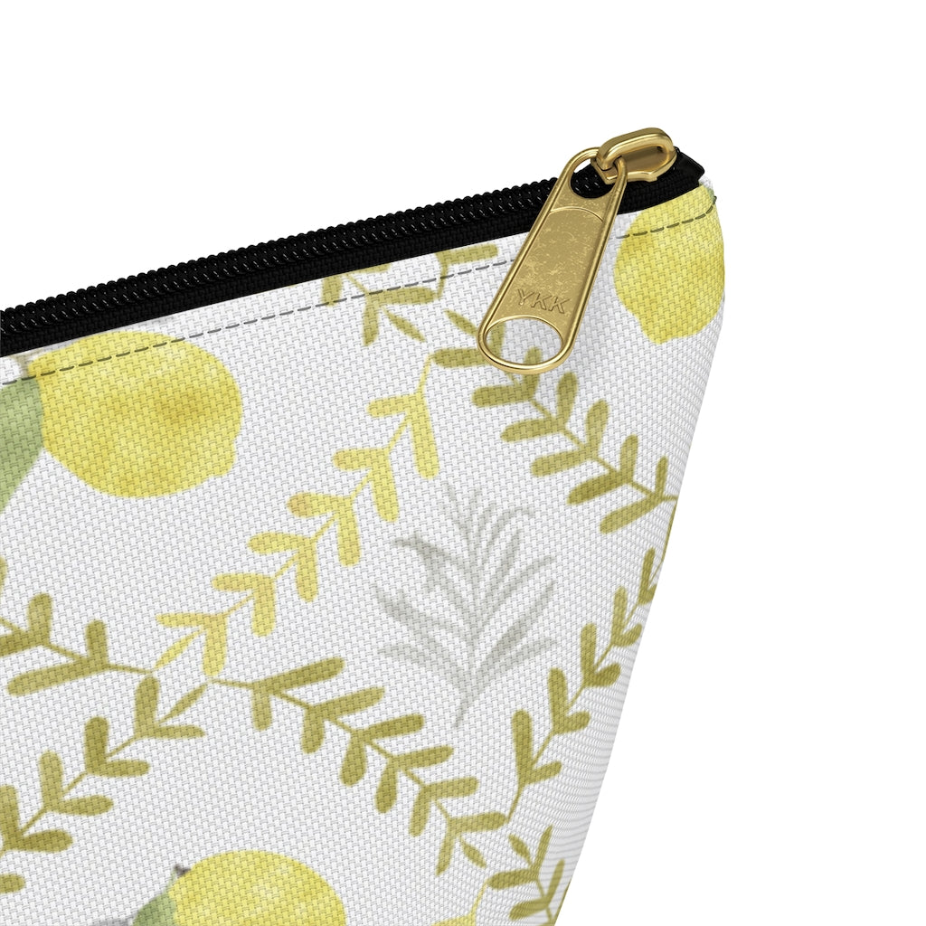 Lemon Tile Accessory Pouch w T-bottom in Yellow