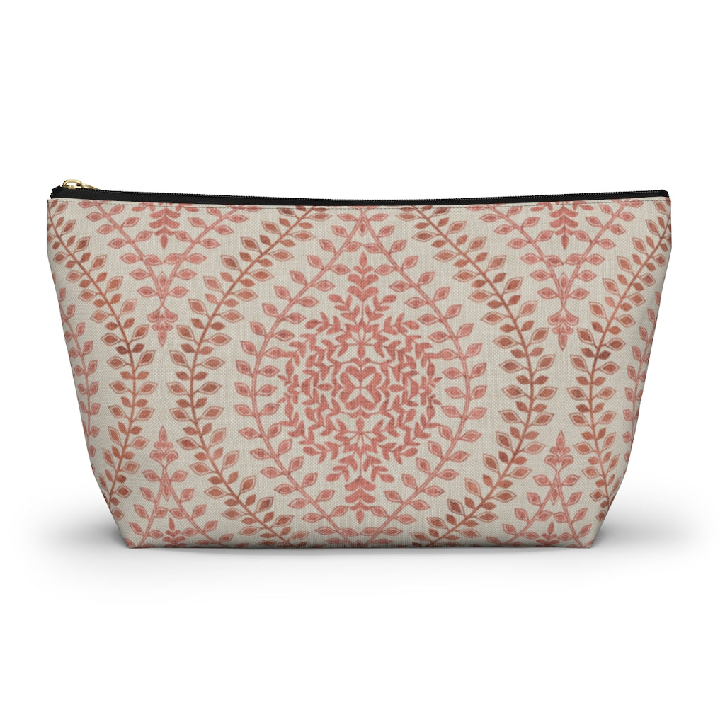 Mumbai Lace Accessory Pouch w T-bottom in Pink