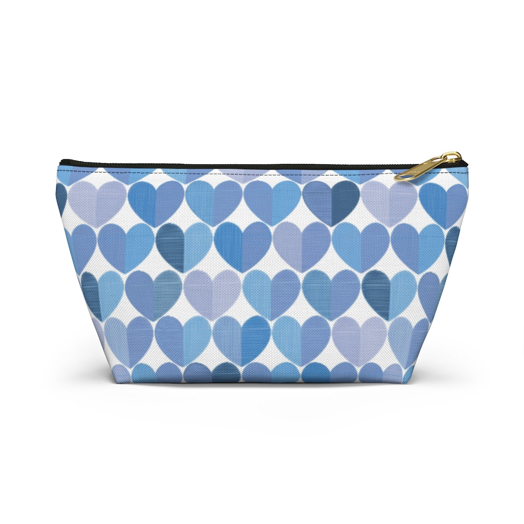 Love Accessory Pouch w T-bottom in Blue