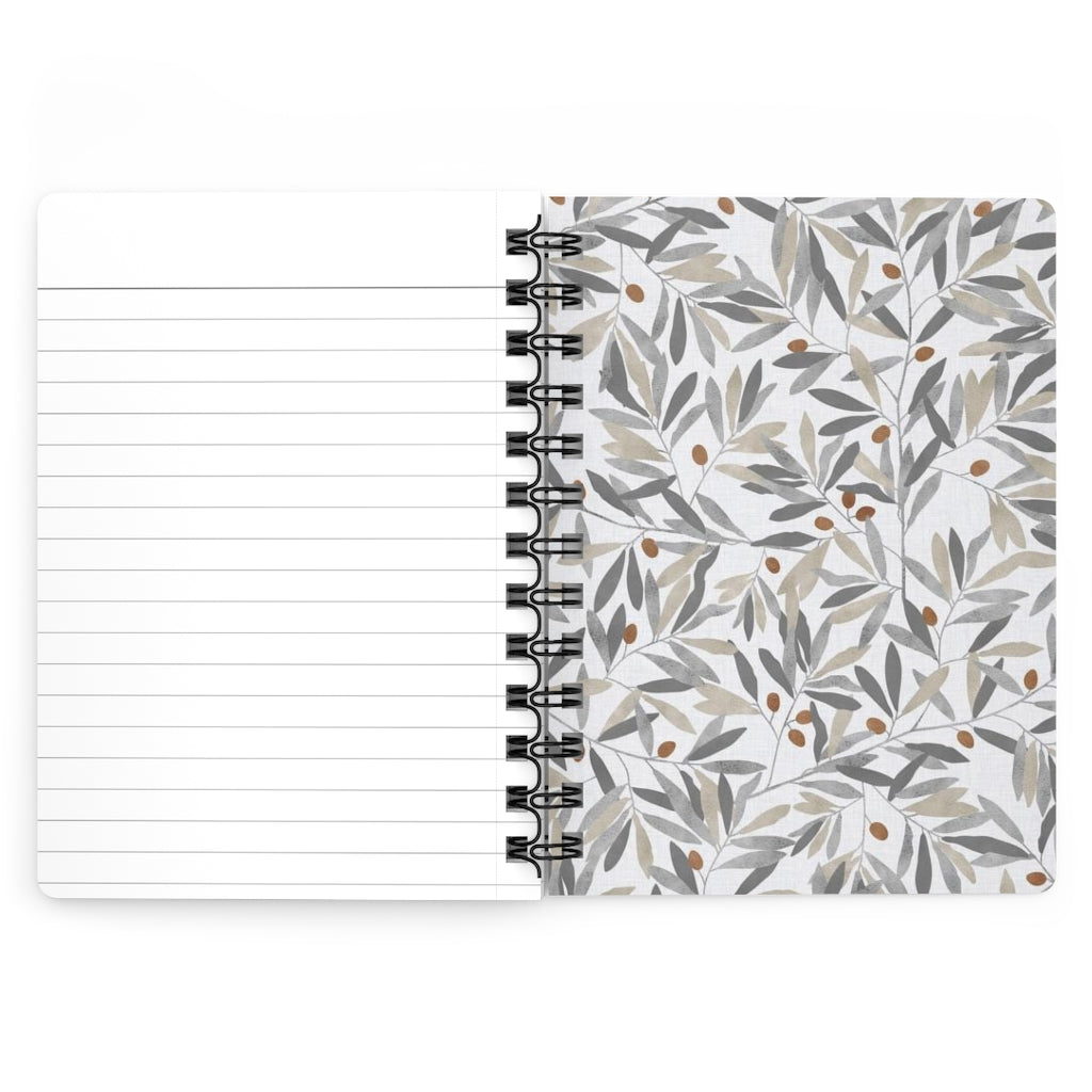 Olive Branch Spiral Bound Journal in Gray