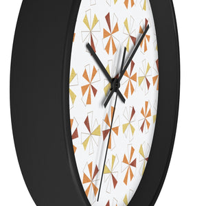 Mini Pinwheels Wall Clock in Orange