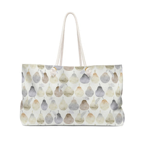 Watercolor Pears Weekender Bag in Cream