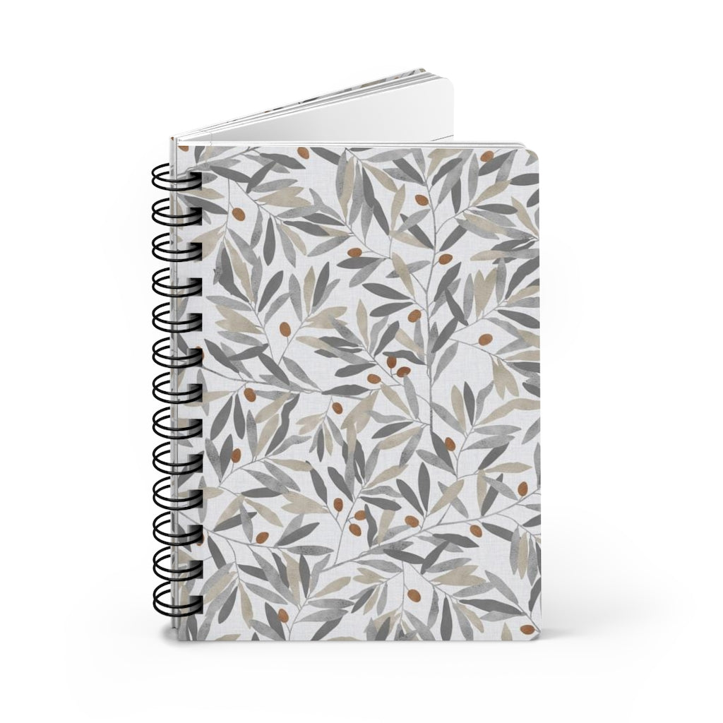 Olive Branch Spiral Bound Journal in Gray