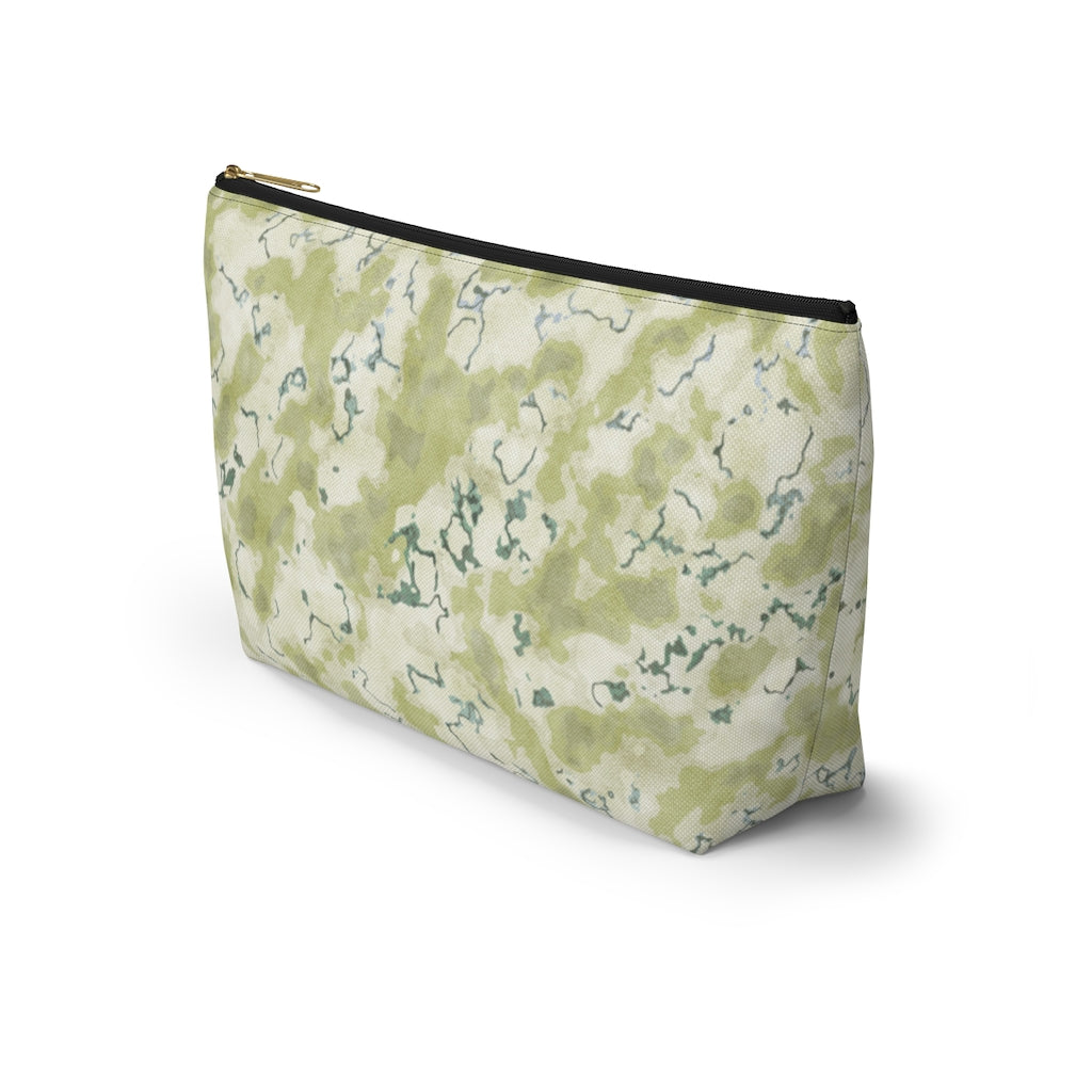 Carrara Marble Accessory Pouch w T-bottom in Green