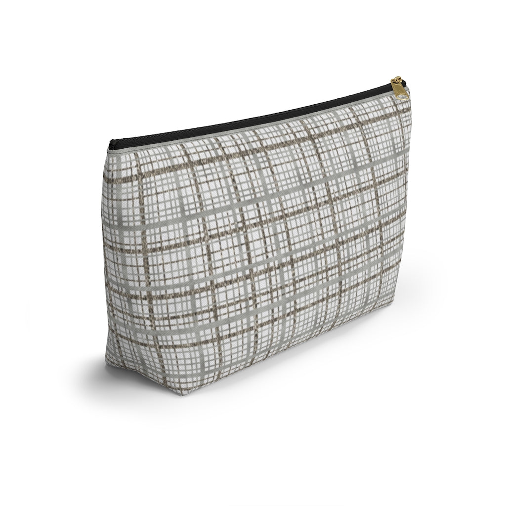 Rogers Tartan Accessory Pouch w T-bottom in Gray