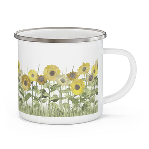 Sunflower Field Enamel Mug in Yellow