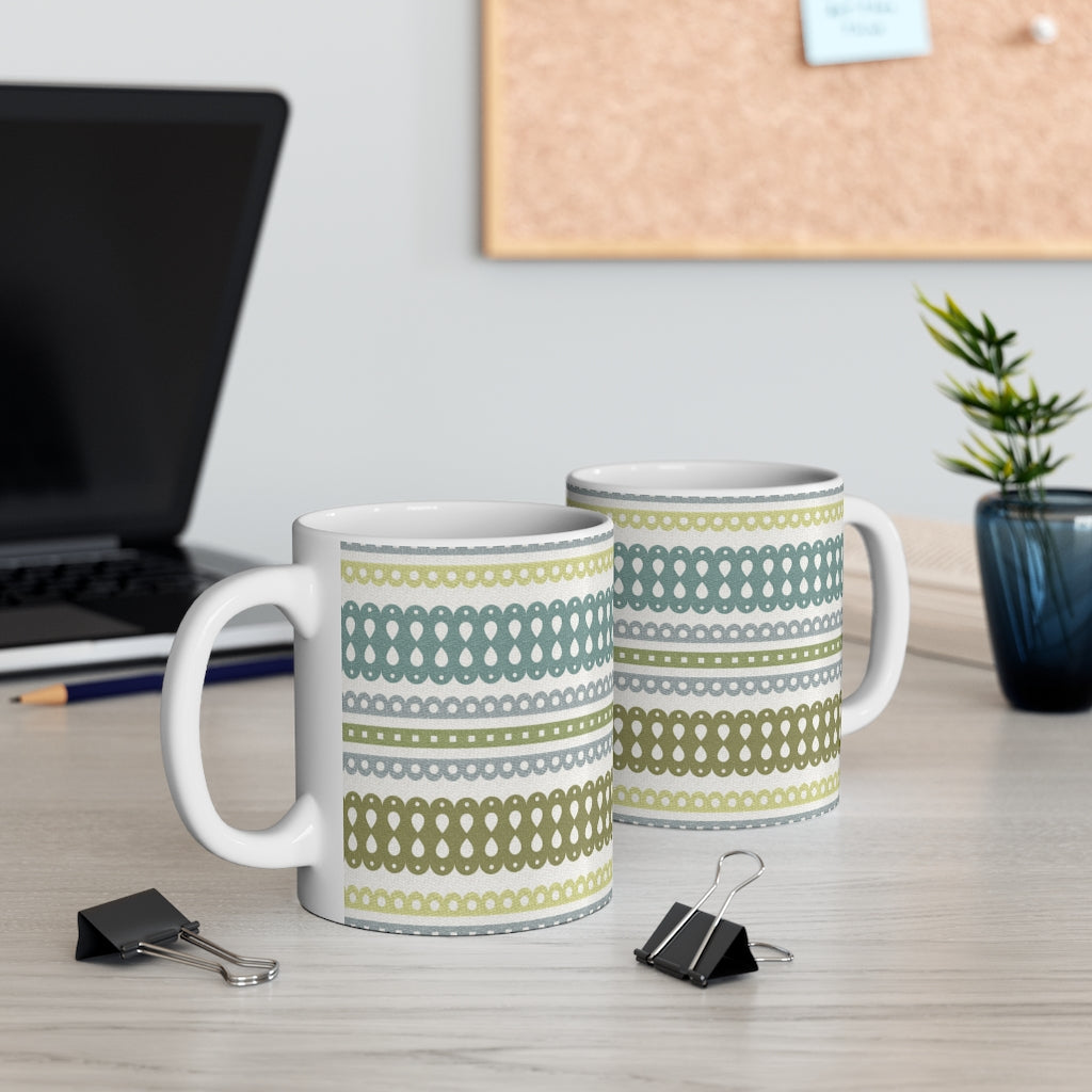 Ribbon Candy Mug in Aqua