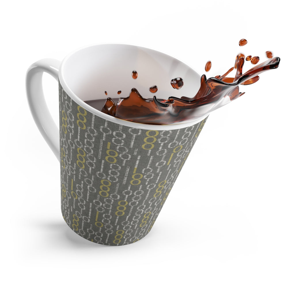 Railroad Code Latte Mug in Gray
