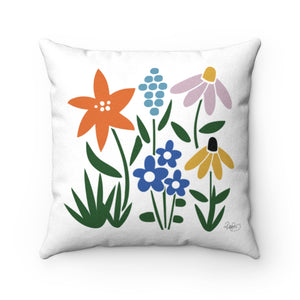 Flower Garden Square Throw Pillow