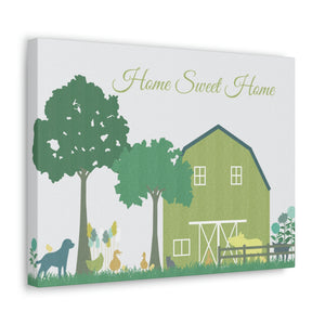 Barnyard Fun Home Wrapped Canvas in Green