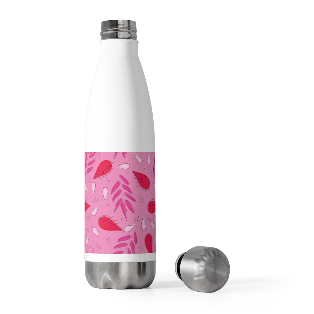 Tossed Leaves 20oz Insulated Bottle in Pink
