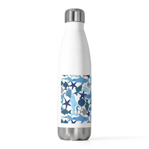 Watercolor Sea Life 20oz Insulated Bottle in Blue