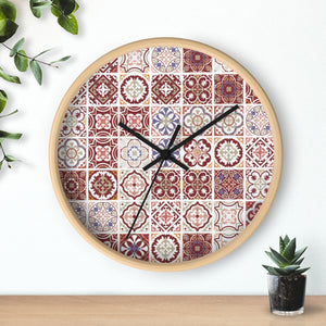 Seville Square Wall Clock in Red