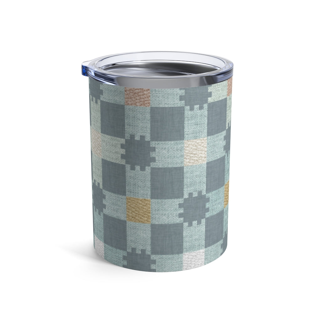 Plaid Check Tumbler in Aqua