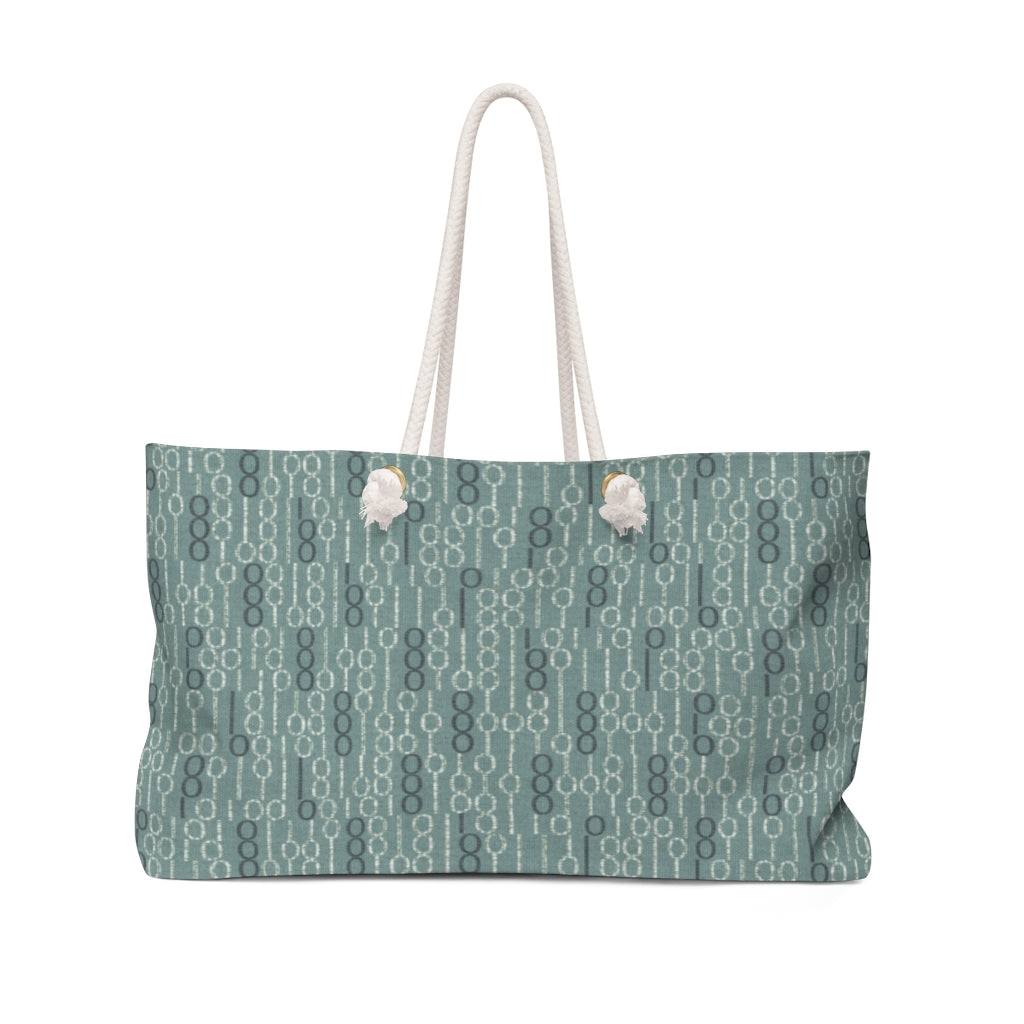 Railroad Code Weekender Bag in Aqua