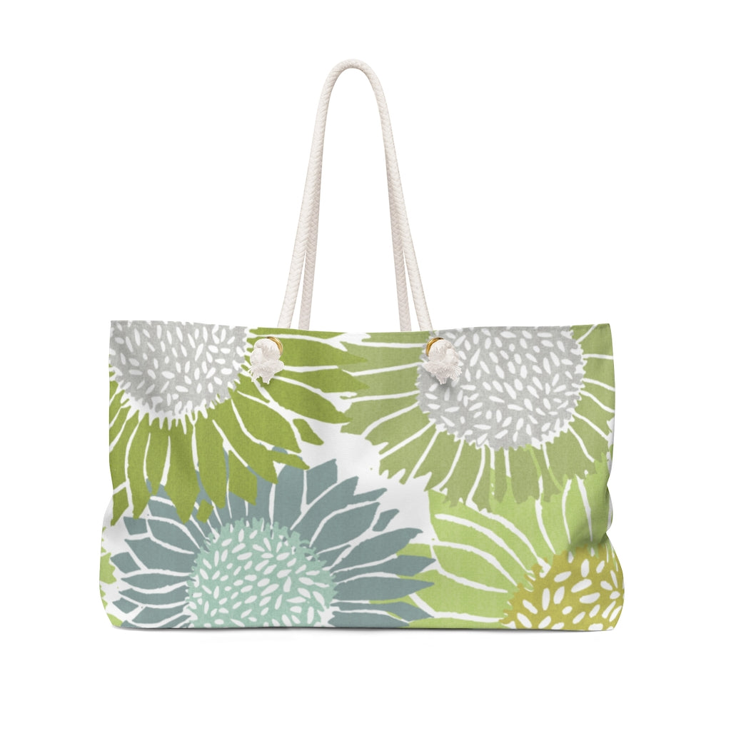 Sunflowers Weekender Bag in Green