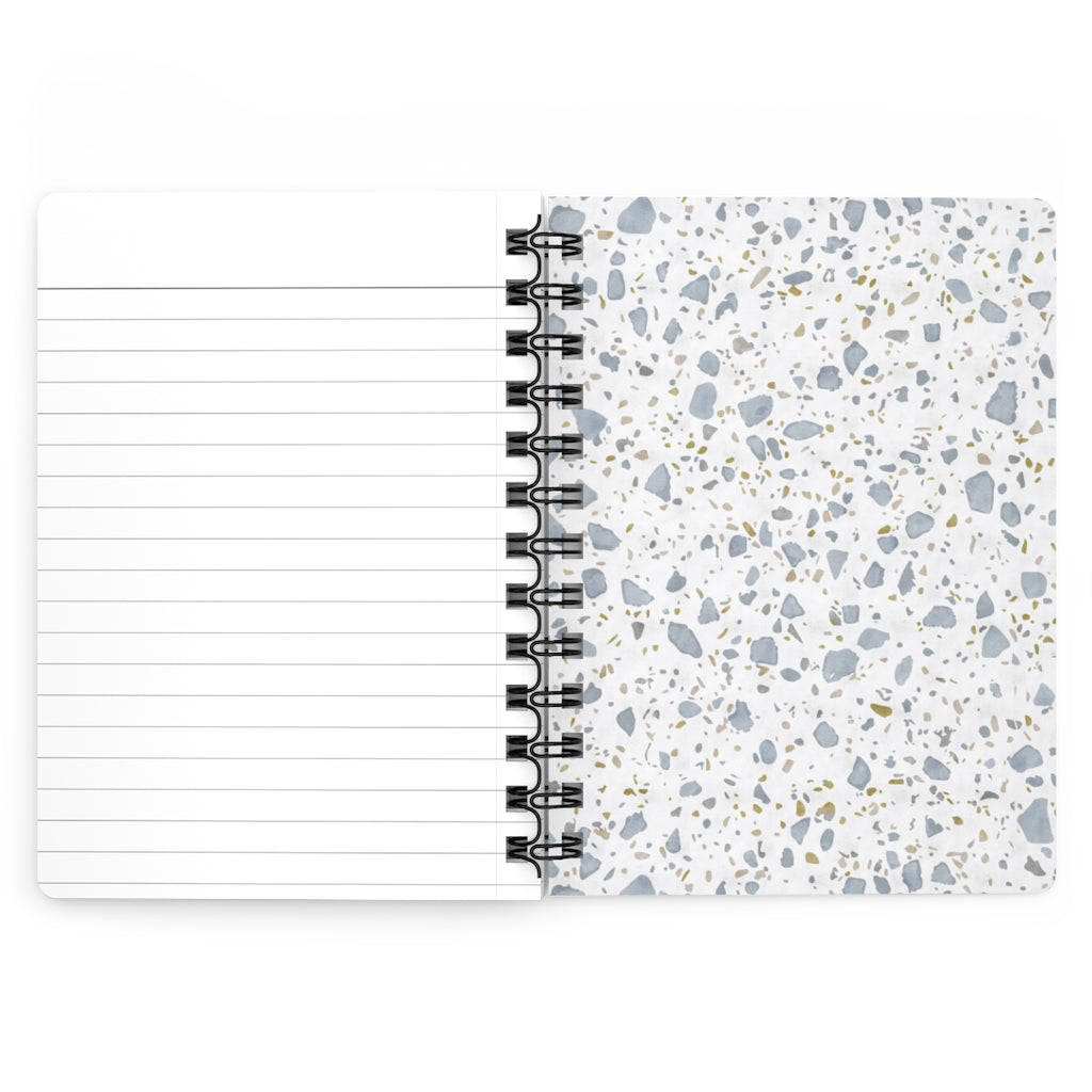 Glass Terrazzo Spiral Bound Journal in Blue