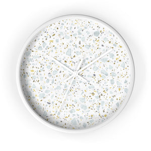 Glass Terrazzo Wall Clock in Aqua